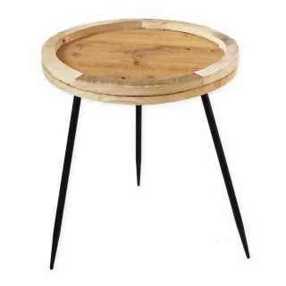 Stůl dřevo/kov 47cm natural