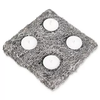Adventní svícen proutí 25cm šedá