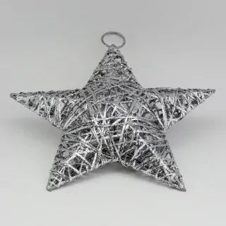 Hvězda 3D závěs folie/kov stříbrná