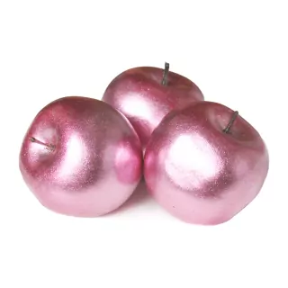 Jablka pvc 6ks/5cm metalická růžová