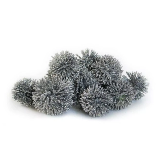 Plody přízdoba vánoční 20ks/3cm stříbrná