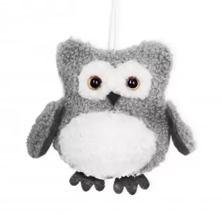 Sova textil závěs 10cm šedá