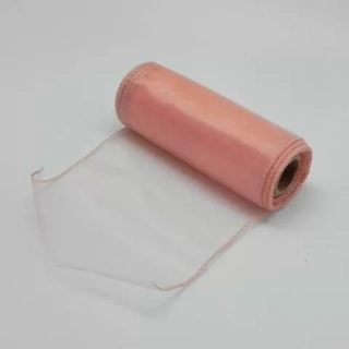 Organza obšitá š15cm/9m lososová