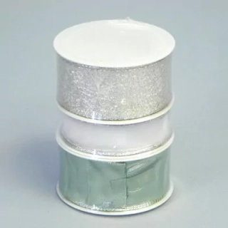 Stuha vánoční 2x40mm/1x25mm/3x3m stříbrná/zelená