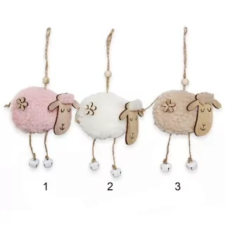 Beránek závěs textil 12cm mix