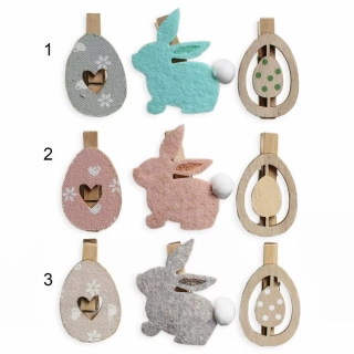 Přízdoby velikonoce textil 6ks/6cm mix