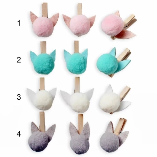 Zajíc kolíček textil 6ks/3cm mix