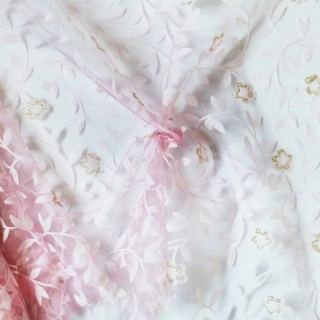 Organza s potiskem 36cm/5m růžová