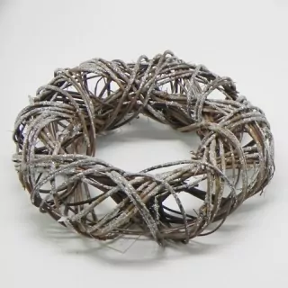 Věnec ratan/glitter hnědá