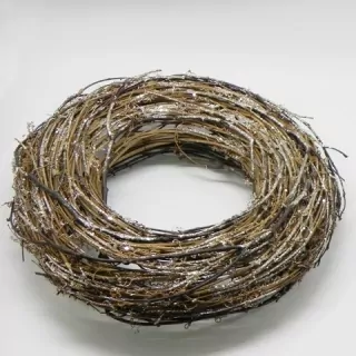 Věnec ratan/glitter hnědá