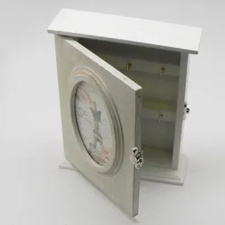 Krabička na klíče dřevo bílá