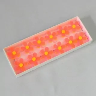 Květinky fosfor akryl S/12 růžová