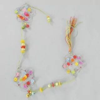 Květinky girlanda s knoflíky drát/plast mix 