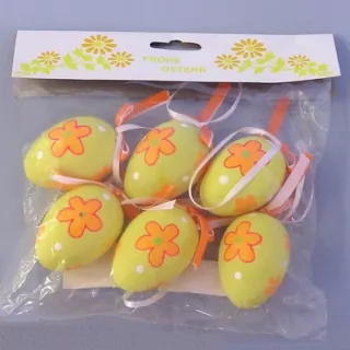 Vajíčka pvc S/6 pr.6cm žlutá
