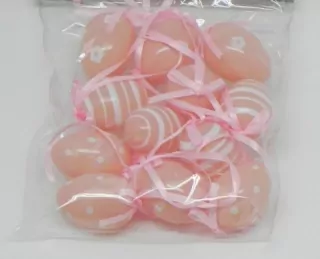 Vajíčka závěs pvc 12ks/4cm růžová