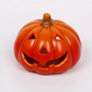 Dýně svícen keramika 18cm oranžová