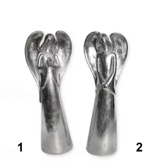 Anděl polyresin 20cm stříbrná mix
