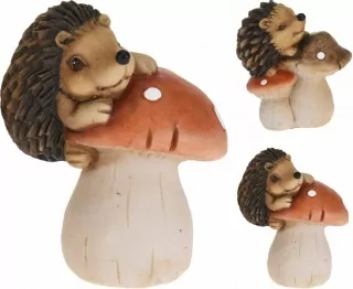 Kraftika Ježek s hříbkem mix druhů, 13,5x10,5x8,3 cm