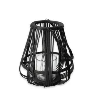 Lucerna dřevo 22cm černá
