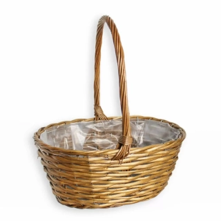 Koš s uchem proutí 27x20cm natural