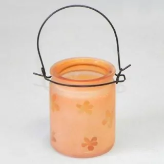 Svíčník sklo pr.7,7V10cm oranžová