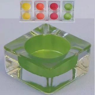 Svíčník sklo S/2 pr.6V3cm žlutá