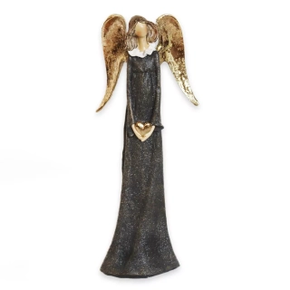 Anděl polyresin 37,5cm černá