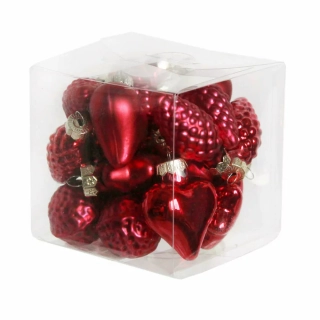 Adventní mix sklo 20ks/3,5cm červená