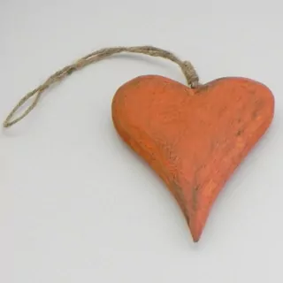 Srdíčko závěs dřevo oranžová