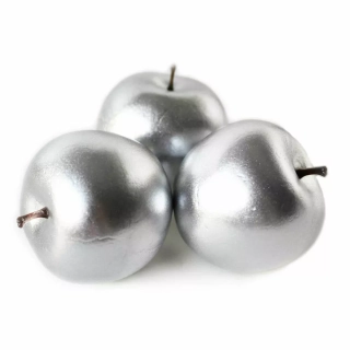 Jablka pvc 6ks/5cm stříbrná