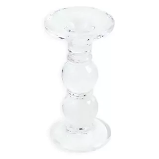 Svícen sklo pr.9V18cm čirá