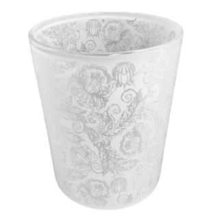 Svícen sklo pr.10V12,5cm bílá