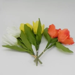 Tulipán umělý 2ks/25m mix žlutá/červená/bílá