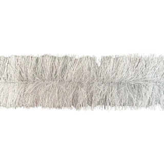 Řetěz vánoce 15cm/6m bílo/stříbrný