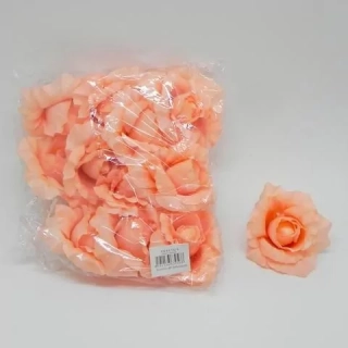 Růže hlava textil 12ks/8cm losos