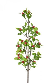 Vánoční větvička červené bobulky 58 cm