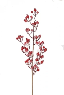 Vánoční větvička červená s glitry, 70 cm