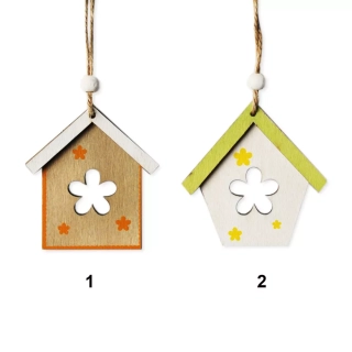 Domek závěs dřevo 8cm mix