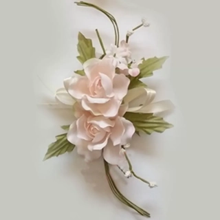 Růže zápich textil 23cm sv.růžová