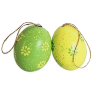 Vajíčka reálná 12ks/6cm zelená/žlutá