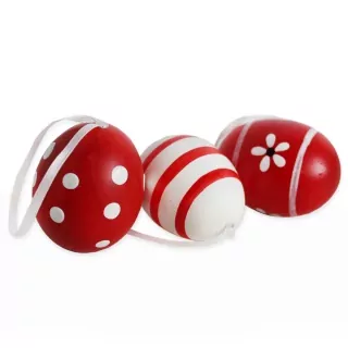 Vajíčka reálná 6ks/6cm červená