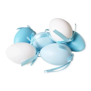 Vajíčka závěs pvc 6ks/6cm modrá