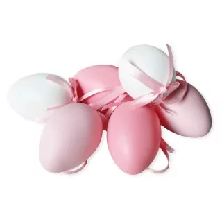 Vajíčka závěs pvc 6ks/6cm růžová