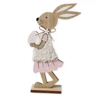 Zajíc dřevo/textil 29cm