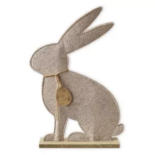 Zajíc textil/dřevo 42,5cm béžová