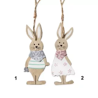 Zajíc závěs dřevo 14,7cm mix