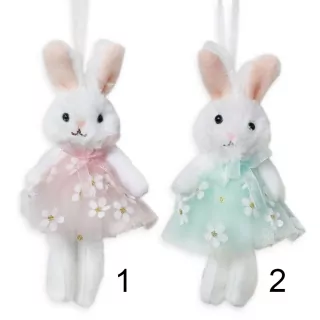 Zajíc závěs textil 16cm zelená