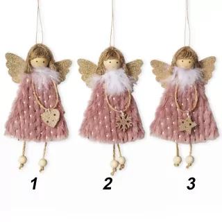 Andělka závěs 16,5cm růžová mix