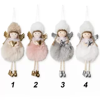 Andělka závěs textil 18cm mix