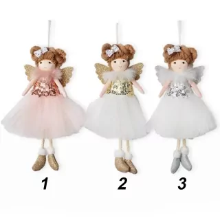 Andělka závěs textil 22cm mix